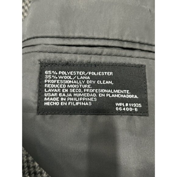 Mens Black White Houndstooth Blazer Jacket Sz 40R - Picture 6 of 10